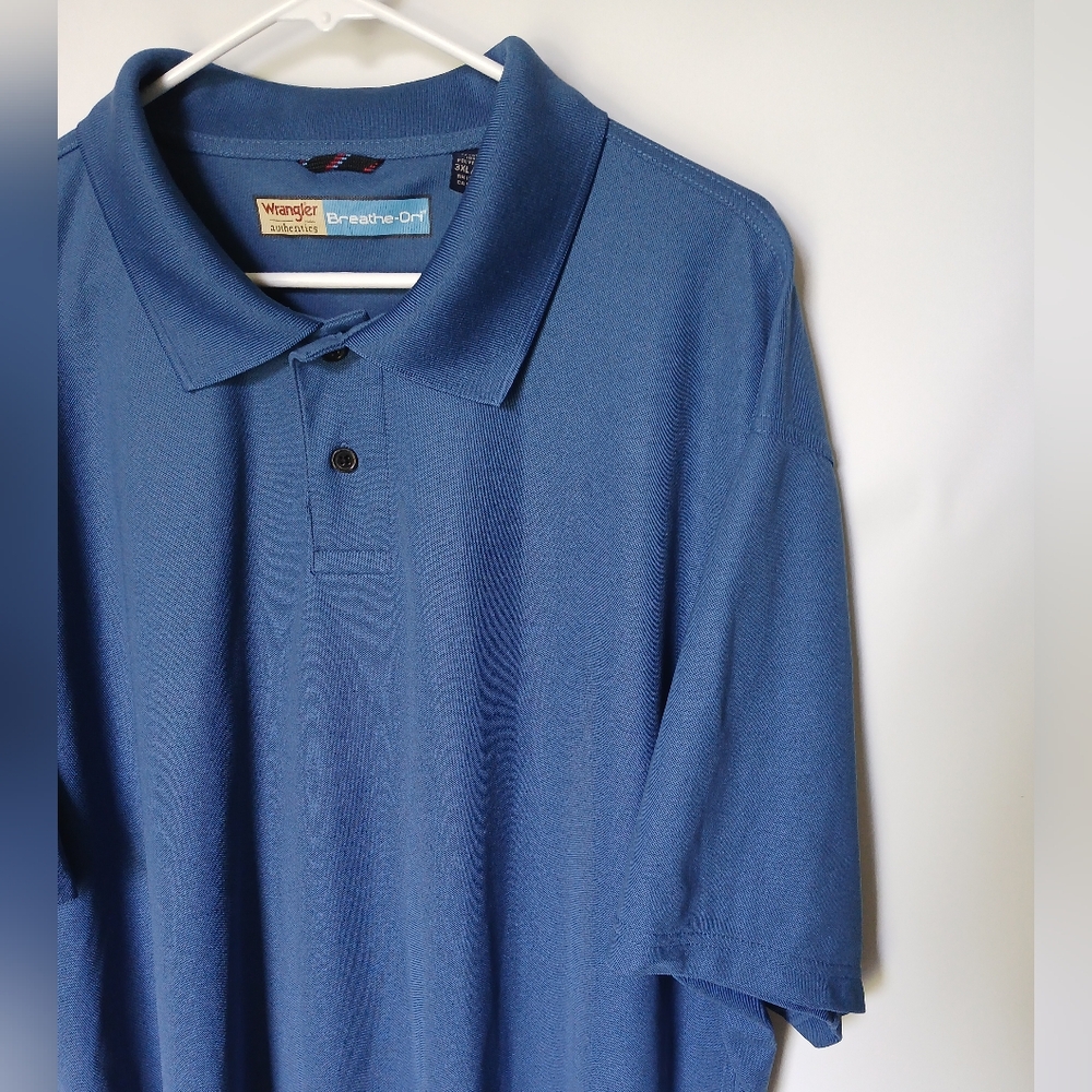 Wrangler Mens Authentics Breath-Dri Polo Golf Shirt 3XL/3TG Blue - Picture 3 of 7